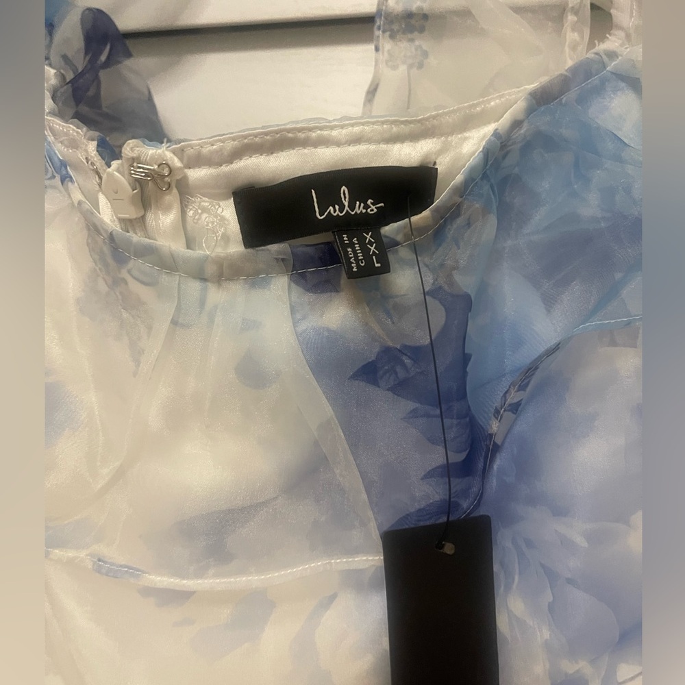 Lulus Blue and White Floral Dress